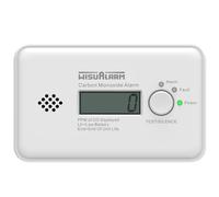 WisuAlarm Carbon Monoxide Detector, 10-Year Figaro Sensor, 10 Year Battery, Carbon Monoxide Alarm, CO Alarm with LCD Display, Test/Silence Button, EN 50291 Certificated