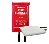 Wisualarm Fire Blanket,Fire Suppression Blanket with Loop, Emergency Fibreglass Blanket for Kitchen, Home, Office, Caravan (1.2m*1.2m)