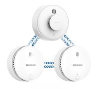 Wisualarm Smoke Alarm, Interlinked Smoke and Heat Alarm Scotland Bundle, Pre-linked,10-Year Battery Life,Compliant with Scotland & England Law (2 Smoke + 1 Heat)