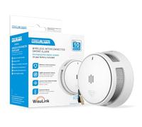 Wisualarm Wireless Interlinked Smoke Alarm, Smoke Detector for Home, 10-Year Battery Photoelectric Fire Alarm, Test/Silence Button, 85dB Alarm Sound, EN 14604 Certified (1*smoke alarm)