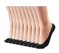 WISVOOO 3-9 Pairs No Show Socks Women Nylon Ultra Low Cut Non-Slip Thin Liner Socks Invisible Hidden Socks for Flats, 9 Pairs Black, 4-7 EU