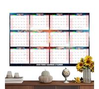 Wisylizv 2026 Wall Calendar - Planning Board | Large Double Sided Dry Erase | Annual Wall Chart 86 × 61 cm (24 × 34 Inches) with 4 Markers | Habit Tracker, Organizer