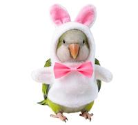 Wisylizv Bird Clothes - Bunny Design Windproof Pet Outfit - Adjustable Suit For Parrots - For African Greys Parakeet Conure Mynah Finches Cockatiel Budgies Winter Easter Outdoor