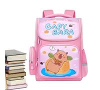 Wisylizv Capibara School Backpack | Funny Capibara Children's Backpack, School Backpack with Compartments Large Capacity for Boys Girls Early Childhood Travel Camping Shopping, light pink, Consulte la