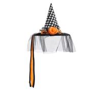 Wisylizv Chapeau de Sorcière d'Halloween - Costume de Bouchons de Secoue pour Adultes | Accessoire de Déguisement Halloween | Cône Pointu Noir avec Détails Festifs pour Fête et Soirée Costume
