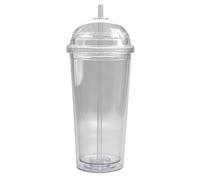 Wisylizv Clear Tumblers with Lid and Straw | 20oz Double Wall Clear Water Bottle,Drinking Cups | for Coffee, Tea, Drinks, Home, Travel, Office, Kids, Adults