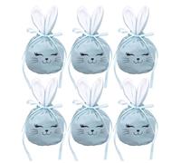 Wisylizv Easter Bags, 6 Units 12 x 10 cm Fun with Drawstring - Easter Bunny Bags Spring Decoration | For Family Teens Boys Girls Boys Office School Party