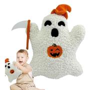 Wisylizv Ghost Pillows - Decorative Cushion in the Shape of Ghost, Decorative Horror Soft Plush Cushion with Hat and Scythe for Sleeping Bedroom Hotel Sofa