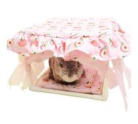 Wisylizv Hamster House | Indoor Habitat for Small Pets, Hideaway Structure with Fringe Door for Hamsters, Gerbils, Rabbits and Chinchillas Hostel with Design Pets