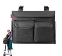 Wisylizv Scooter Handlebar Bag - Large Capacity Walker Cup Holder Organizer | Waterproof Front Hanging Pouch | Secure Cup Holder Side Storage For Wheelchair Scooter Outdoor Travel