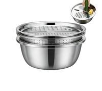 Wisylizv Stainless Steel Washing Machine - Multifunctional | 26 cm Colander and Colander Set, Multifunctional Baskets for Vegetables Fruits Rice Preparation Meals and Salad in the Kitchen