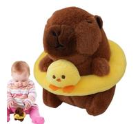 Wisylizv Stuffed Capybara Keychains - 4-Inch Plush Key Ring, Funny Swimming Capybara Toy Pendant, Realistic Stuffed Animal Charm for Backpack, Birthday & Gift