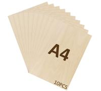 WISYOK 10pcs A4 Plywood Sheets, 300x210*2mm Basswood Sheet, Unfinished Plywood Board for Crafts, DIY, Wood Engraving, Laser Projects, Model Making, Decoration, Paintings