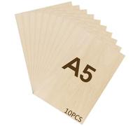 WISYOK 10pcs A5 Plywood Sheets, 210x150*2mm Basswood Sheet, Unfinished Plywood Board for Crafts, DIY, Wood Engraving, Laser Projects, Model Making, Decoration, Paintings