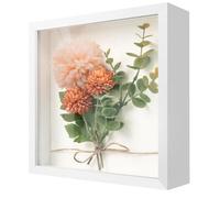 WISYOK 3D Shadow Box 8x8inch, Shadow Box Frame, Deep Box Frame for Objects up to 3cm, Deep Picture Frame for photos, Artworks, Memory Tickets (White)
