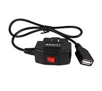 Wisyurt 1 PCS 24Hours 5V 3A USB Car Charge Cable OBD Hardwire Kit Plastic+Metal Mini USB OBD Car Charger with Switch 0.5Meter Wire for Dash Cam Camcorder Vehicle DVR