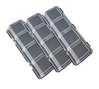 Wisyurt 3Pcs Parts Storage Box Plastic Screw Organizer Box with 4 Compartment Tool Part Container Bin with Lid Storage Case