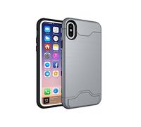 WiTa-Store Sleeve for Apple iPhone X/iPhone XS 5.8 Inch Hard Case with Stand-up Silicone Case with Lockable Card Compartment