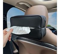 Witaxima Large Car Tissue Holder for 120 Standard Tissues, Premium PU Leather Tissue Holder in Car Backseat Rectangular, Napkin Holder for Car Fits for Kleenex Tissues Box Daily Use (Black)