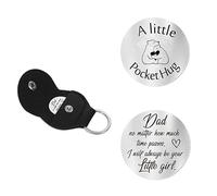 Witbuy Pocket Hug Keychains Lucky Coin Leather Keychain Storing The Guitar Picks Stainless Steel Circle Thoughtful Gifts, Dad, One size