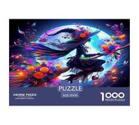 Witch 1000 Pc Recycled Paper Adult Jigsaws - Witch Floating Floral Cosmos Challenging Puzzles, for Men And Women Great Gift Idea70x50cm/1000pcs