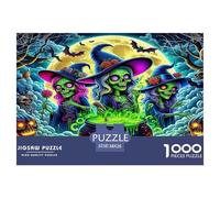 Witch 1000 Pc Recycled Paper Adult Jigsaws - Zombie Witches Cauldron Vibrant Challenging Puzzles, for Men And Women Great Gift Idea38x26cm/1000pcs