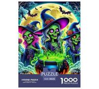 Witch 1000 Piece Halloween Jigsaw Puzzles for Adults Educational Challenge Puzzle for Challenging Family Activity Games Colorful for Home Decor Gifts 38x26cm/1000pcs