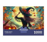 Witch 1000 Piece Moonlit Magic Silhouette Premium Cardboard Puzzle Puzzle Enthusiasts Adults Stress Relief Quiet Time Hobby Indoor Fun 52x38cm/1000pcs