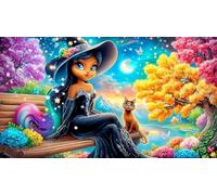 witch 1000Pc Adult Jigsaws Puzzle Game Fun Present & Activity for Home Impossible Hard Difficult for Adults 38x52cm/1000pcs