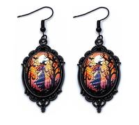 Witch Accessories for Women Goth Halloween Earrings Mystery Cameo Earring Vampire Earrings Costume Gothic Accessorie Jewelry, Metal, No Gemstone