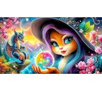 witch Adult Jigsaws 1000Pc Educational Game Decompression Fun Present & Activity for Home for Adults and Kids Age 12 Years + 38x26cm/1000pcs