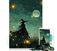 Witch Among Fireflies Jigsaw Puzzles 1000 Mind Skill Play Premium Laser Cut Quality Quiet Time Mind Exercise at Home (50x75cm)