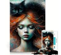 Witch And Familiar Adults 1000 Piece Jigsaw Puzzle Think Exercise Game Zero Gap Bonding Activity for Loved Ones (50x75cm)