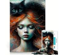 Witch And Familiar Jigsaw Puzzle 1000 Piece Focus Boost Fun Advanced Laser Cutting Tech Travel-friendly Brain Game Gift (38x26cm)