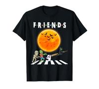 Witch and Friends Walking On Street Funny Halloween Costumes Value Graphic T-Shirt