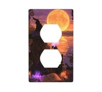 Witch and Magic Book Print Outlet Covers 1 Gang Duplex Light Switch Cover Decorative Switch Plates Electrical Receptacle Faceplate Wall Plate for Bed Room Living Room Decor