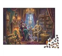 Witch And Mummy 1000 Piece Jigsaw Puzzle,Home Wall Decor,Stress Relief,Premium Cardboard,Whimsical Challenge,Great Gifts,Educational Toy,Adults & Kids 14+ 52x38cm