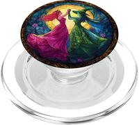 Witch And Princess Dancing Fantasy Round Art PopSockets PopGrip for MagSafe