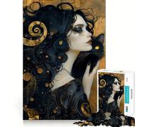 Witch And Whimsical Cat Puzzles for Adults 1000 Pieces Focus Boost Fun Uniform Size Precise Pieces Bonding Activity for Loved Ones (38x52cm)