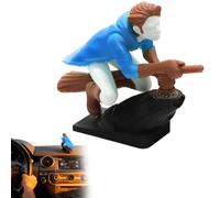 Witch and Wizard Broomstick Dashboard Drift Ornaments,Fun Drift Turn Wizard Broomstick Decor,Flying Doll Car Moving Cute Dashboard Interior Accessory,Mini Dynamic Interactive Automobile Accessory (G)