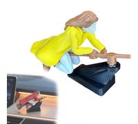 Witch and Wizard Broomstick Dashboard Drift Ornaments - Kinetic Car Dashboard Ornament, Magic Broom Drifts & Tilts With Vehicle Motion, Safe Compact Dashboards Accessory & Novelty Gift (Yellow-girl)