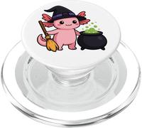 Witch Axolotl Halloween Cute Kawaii Animal Design PopSockets PopGrip for MagSafe