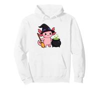 Witch Axolotl Halloween Cute Kawaii Animal Design Pullover Hoodie