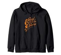 Witch Bad To The Bone Funny Halloween Zip Hoodie