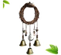 Witch Bell Door Charms - Handmade Protection Door Hangers | Wind Chimes For Patio, Boho, Garden, Home, Blessings & Spiritual Ornaments, Brass Bell And Exquisite Small Accessories