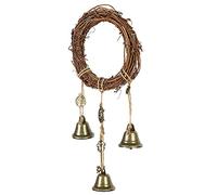 Witch Bells,1 Pcs 15x30cm Wiccan Wind Chimes,Magic Home Protection,Witchcraft Wicca Supplies,Handmade Witch Bells Wreath with Pentagram,Car Hanging Ornamen Home Door Wreaths Outdoor