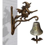 Witch Bells For Door Knob - 12x18cm Metal | Halloween Door Hanger Bell - Gothic Witch Decor | Hangable Garden Decor Outside For Cottage Porch Entrance Shop Courtyard