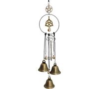 Witch Bells for Home Protection Handmade Witch Bells for Door Knob Hanging Wind Chimes with 3 Bells Mystical Witchcraft Door Bell Decor Hanging Pendant for Indoor Outdoor Home Window Patio