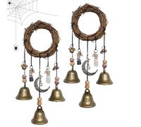 Witch Bells Hanging Decoration, Pagan Door Bells for Protection & Positive Energy, Wiccan Wind Chimes for Home, Witchcraft Decor & Spiritual Gifts (2PCS)