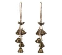 Witch Bells - Protection Bells for Door Knob,Handmade Decorative Door Hanging Bell,Witch Wind Chimes,Home Decor,Brass Hanging Bell for Witchcraft Supplies (2PC)